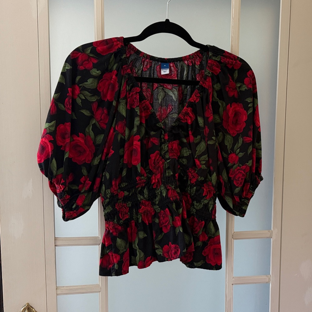 Floral Puff Sleeve Blouse